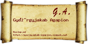 Györgyjakab Agapion névjegykártya